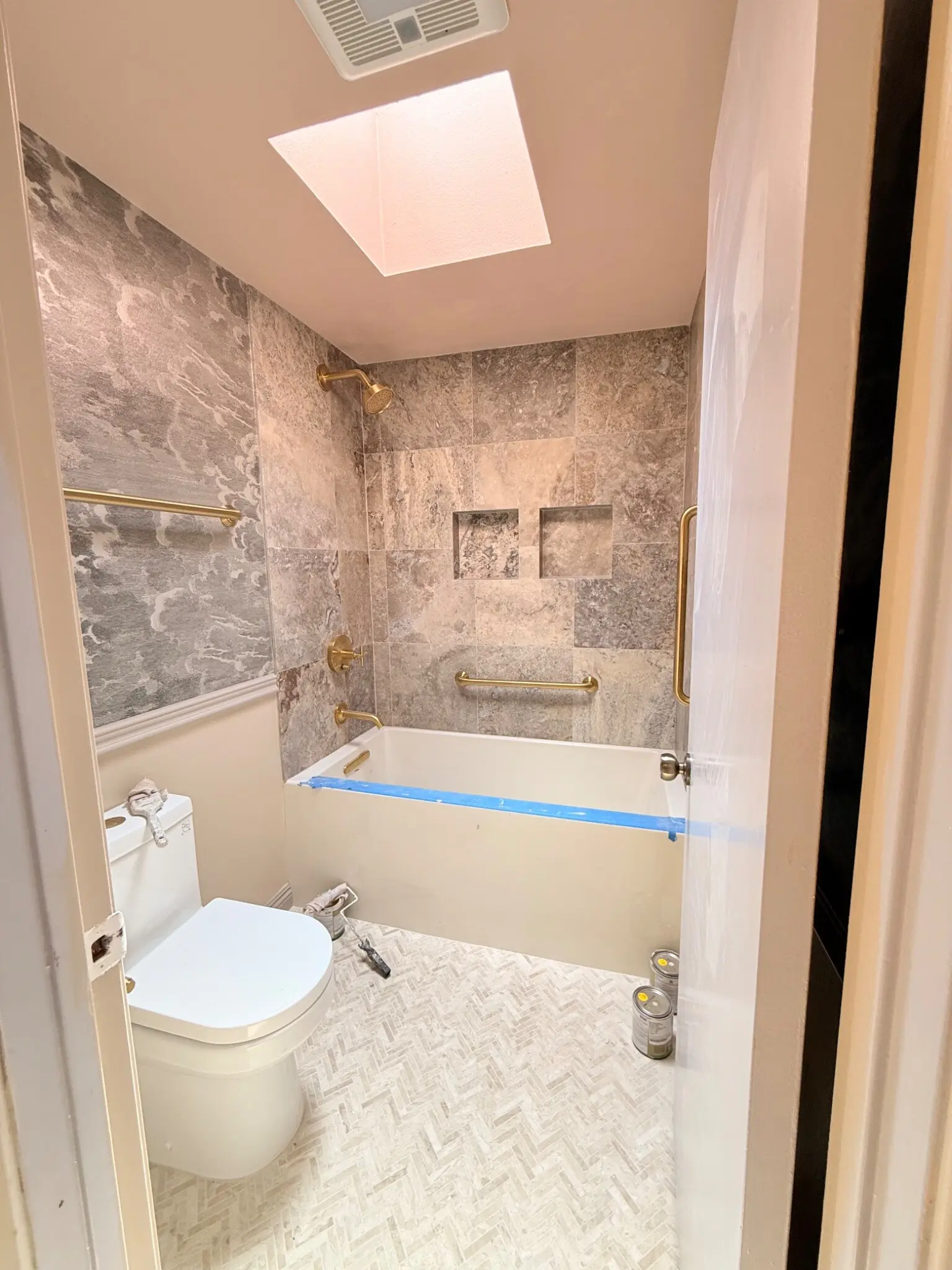 Completed flood restoration and bathroom remodel in an Irvine condominium